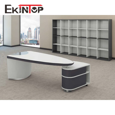 Σύγχρονο MDF γραφείων γυαλιού Εργασίες γραφείου εκτελεστικό στιλπνό SGS επιφάνειας επικυρωμένο