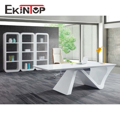 Σύγχρονο MDF γραφείων γυαλιού Εργασίες γραφείου εκτελεστικό στιλπνό SGS επιφάνειας επικυρωμένο