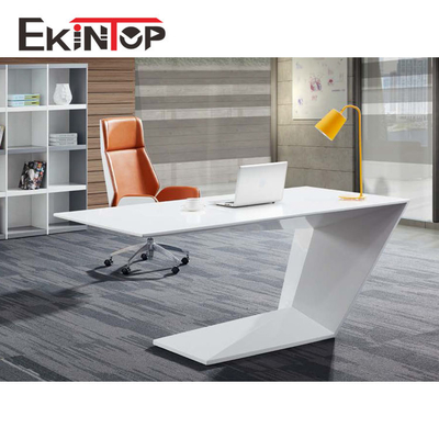 Σύγχρονο MDF γραφείων γυαλιού Εργασίες γραφείου εκτελεστικό στιλπνό SGS επιφάνειας επικυρωμένο