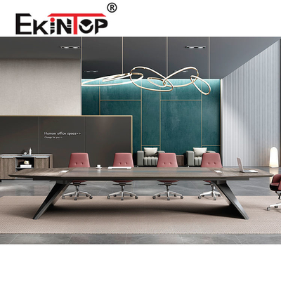 Γραφείο συνεδριάσεων OEM Μοντέρνο Γραφείο Μοντέρνο Τραπέζι Συνεδριάσεων Χρώμα Καρυδιά Teak