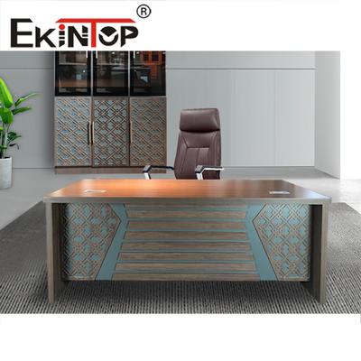 Γραφείο γραφείου L Style μοντέρνο 1000N χωρητικότητα φόρτωσης Ξύλινος καπλαμάς πάνω από μαόνι χρώμα