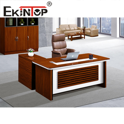 Ξύλινο καπλαμά Top Executive Γραφείο και Καρέκλα Ξύλινο Σετ γραφείου γραφείου με ντουλάπι αρχείων