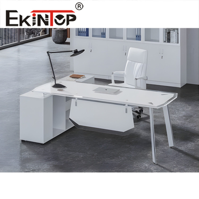 Μοντέρνο Γραφείο Tempered Glass Τραπέζι Μεγάλο Ορθογώνιο Γυάλινο Γραφείο SGS