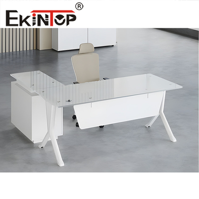 Ekintop διαμορφωμένο Λ γραφείων υπολογιστών γραφείο γυαλιού γραφείων σύγχρονο εκτελεστικό