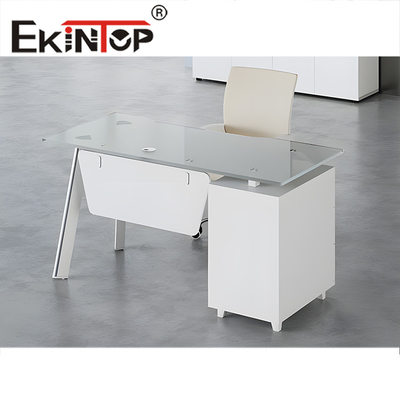 Ekintop διαμορφωμένο Λ γραφείων υπολογιστών γραφείο γυαλιού γραφείων σύγχρονο εκτελεστικό