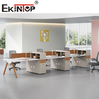 Άσπρος τερματικός σταθμός γραφείων επιτραπέζιων κορυφών για το πλαίσιο χάλυβα προσώπων προσωπικού 2-8