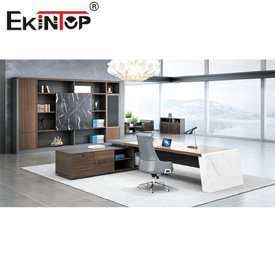 Το με δυνατότητα επέκτασης Λ διαμόρφωσε σύγχρονο εκτελεστικό γκρίζο καφετή επίπλωσης γραφείων γραφείων