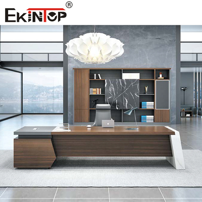 Το με δυνατότητα επέκτασης Λ διαμόρφωσε σύγχρονο εκτελεστικό γκρίζο καφετή επίπλωσης γραφείων γραφείων