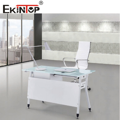 Προσαρμοσμένο Σπίτι Μικρό Γυάλινο Γραφείο Desk Top Λάπτοπ Με Γραφείο Γραφείου Αρθρόγωνο