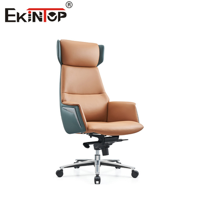 OEM 350mm Αλουμινίου βάση δέρμα Lounge πολυθρόνα μοντέρνο στυλ