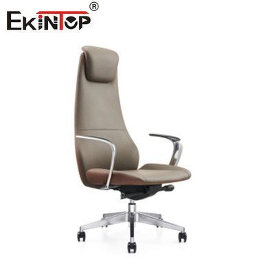 Ρυθμίσιμο ύψος Καφέ καρέκλα γραφείου Leather Material Simple Style