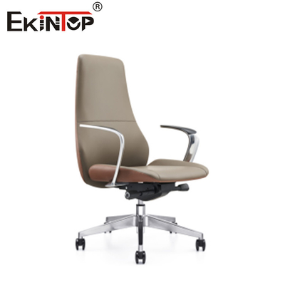 Ρυθμίσιμο ύψος Καφέ καρέκλα γραφείου Leather Material Simple Style
