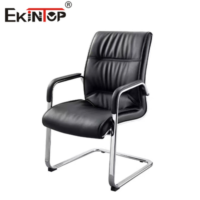 OEM μαύρη δερμάτινη καρέκλα γραφείου με υποκαταστήματα και μεταλλικό πλαίσιο