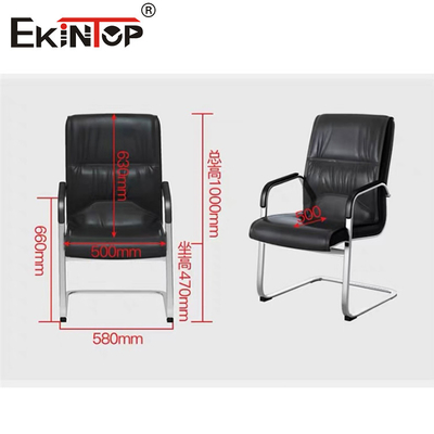 OEM μαύρη δερμάτινη καρέκλα γραφείου με υποκαταστήματα και μεταλλικό πλαίσιο