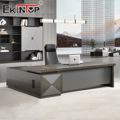 Κλασικό στυλ CEO Desk Μεγάλο γραφείο με συρτάρια ξύλινο υλικό