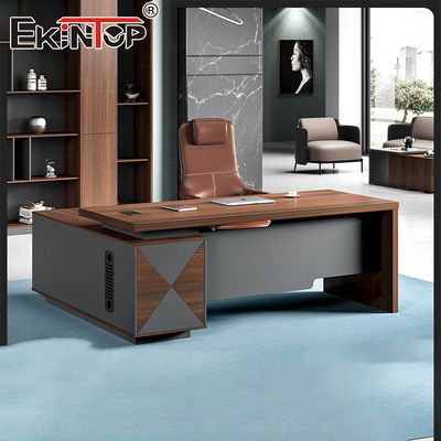 Κλασικό στυλ Walnut Εκτελεστικό γραφείο Μεγάλο γραφείο με συρτάρια