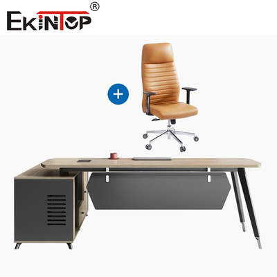 Σύγχρονο στυλ Oak Manager Γραφείο Γραφείο Εκτελεστικό Γραφείο με συρτάρια Custom