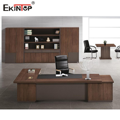 Καφέ Executive Wood γραφεία υπολογιστών για οικιακό γραφείο OEM ODM μοντέρνου στυλ