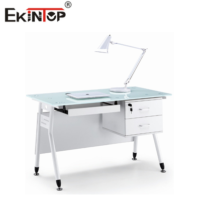 Προσαρμοσμένο Σπίτι Μικρό Γυάλινο Γραφείο Desk Top Λάπτοπ Με Γραφείο Γραφείου Αρθρόγωνο