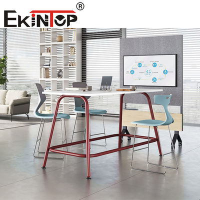 EKintop Aluminum Extendable Rectangle Conference Table for Leisure Negotiation Meetings